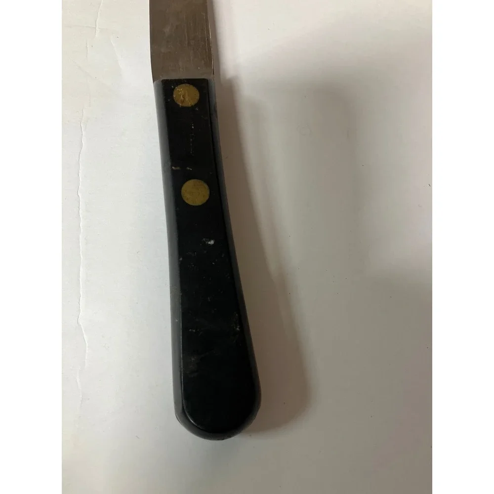 Iroquois Meat Slicer‎ Knife Vintage Stainless Steel Black Handle USA